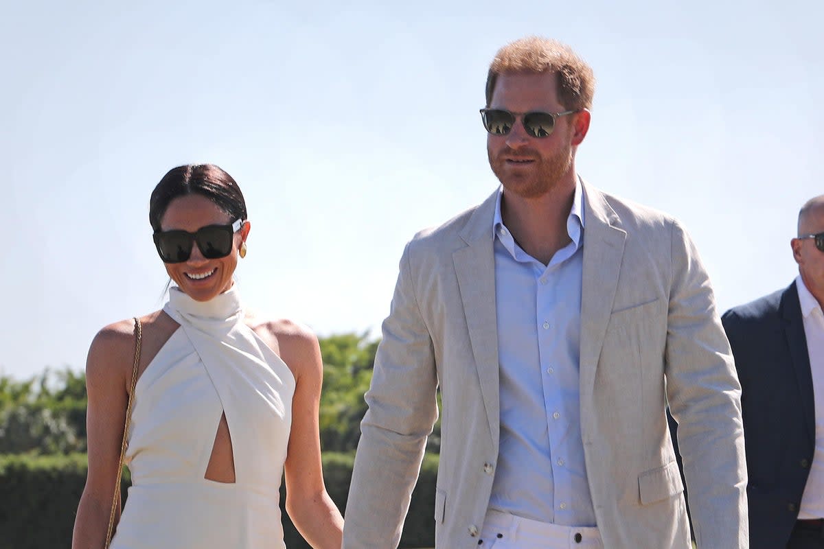 The Duke and Duchess of Sussex during the Royal Salute Polo Challenge, in Florida (Yaroslav Sabitov/PA) (PA Wire)