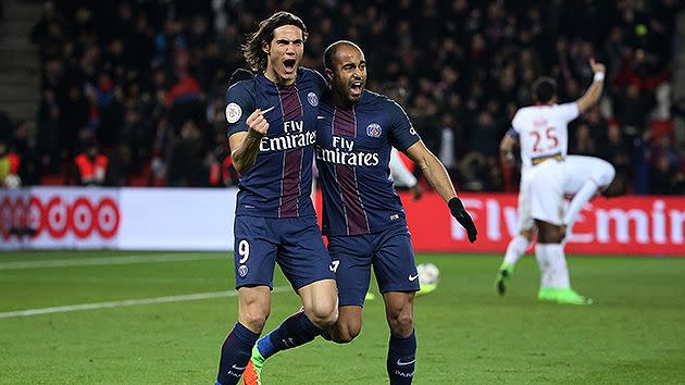 PSG will look to 33 goal striker Cavani to lead them against Barcelona. Pic: Getty