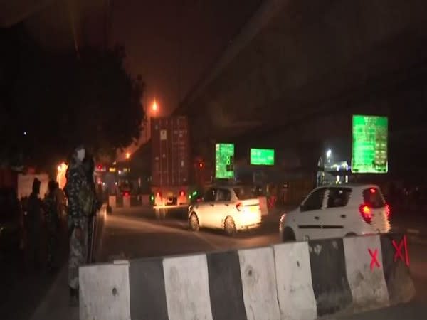 At the Delhi-Faridabad border early on Thursday. (Photo/ANI)