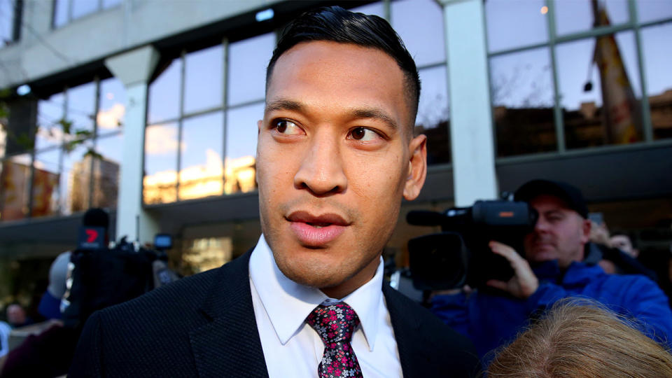 Israel Folau departs his conciliation meeting with Rugby Australia at Fair Work Commission on June 28, 2019 in Sydney, Australia. (Photo by Don Arnold/Getty Images)