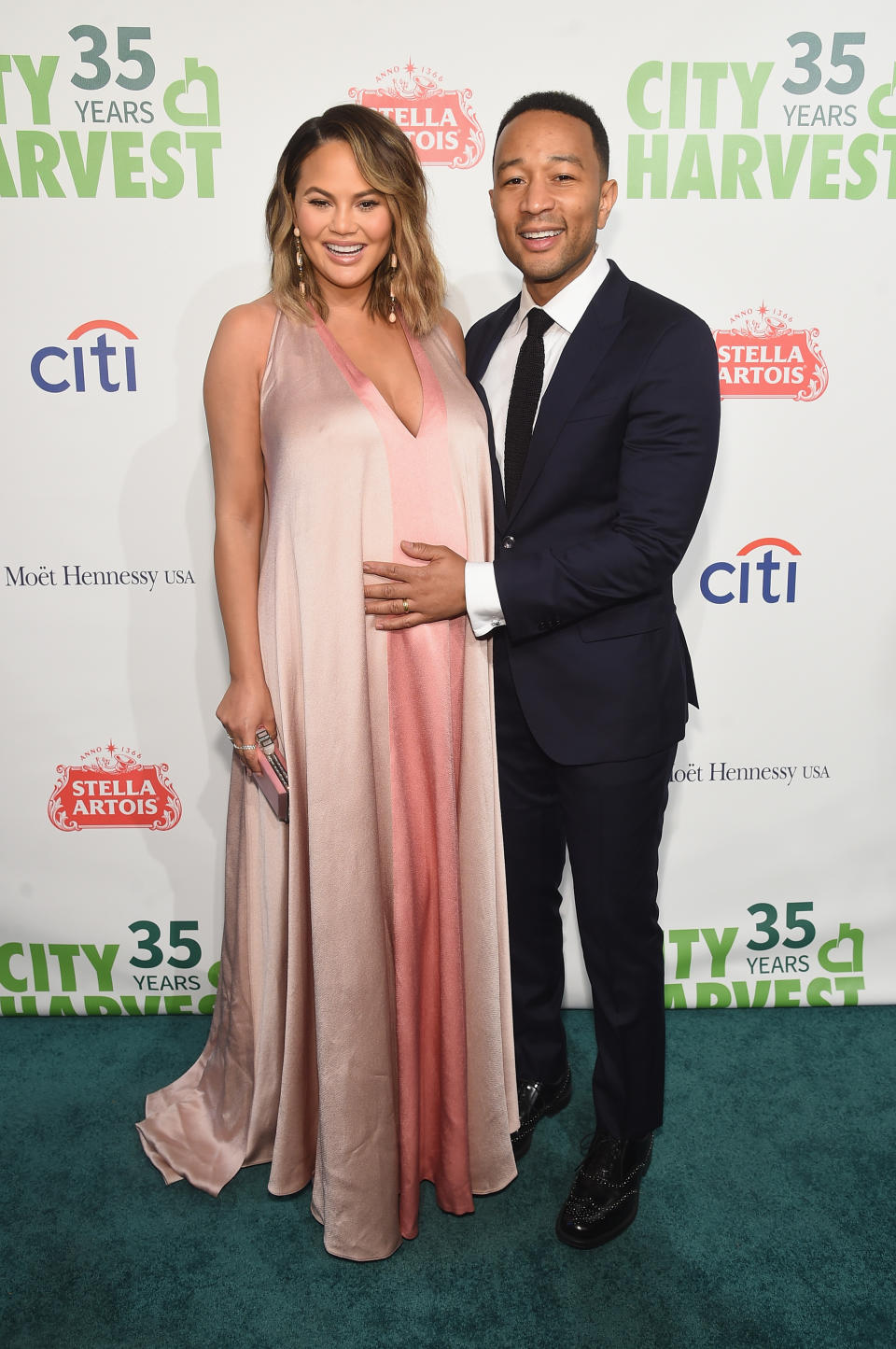 Chrissy Teigen and John Legend have welcomed their second child – a baby boy. Source: Getty