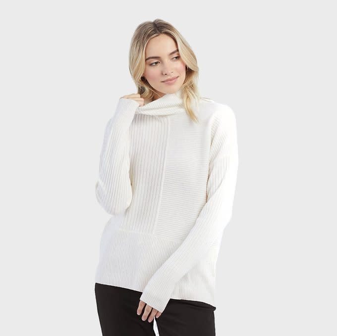 Lux Cashmere Blend Tunnel Neck Sweater 