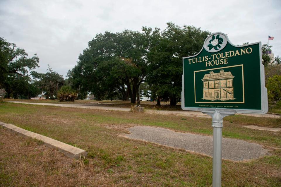 The site of the former Tullis-Toledano Manor, also known as the Toledano-Philbrick-Tullis House, which was destroyed during Hurricane Katrina in Biloxi on Tuesday, Nov. 22, 2022. Developers originally proposed a $140 million hotel project and now propose a $300 million casino resort.