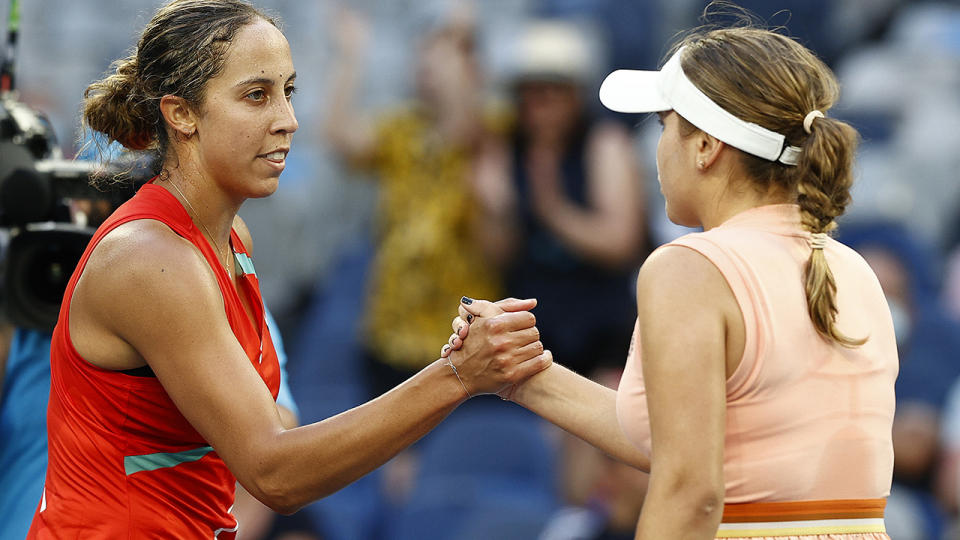Madison Keys and Sofia Kenin, pictured here shaking hands after their clash at the Australian Open.