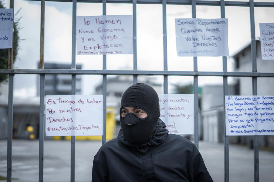 A driver attends a protest last April 22 in Quito, Ecuador.<span class="copyright">Isadora Romero—Magnum Foundation</span>