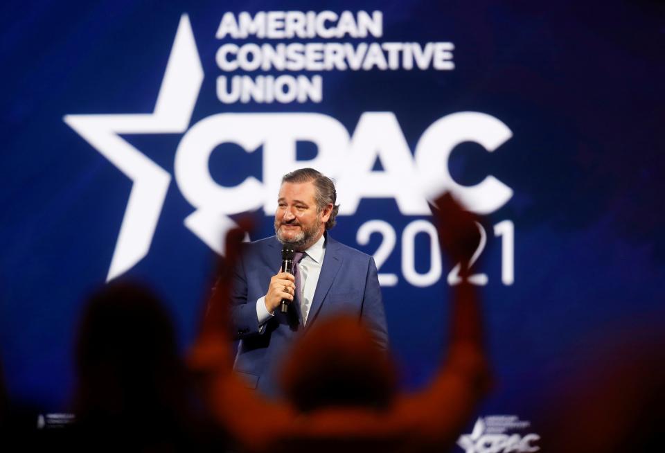 U.S. Sen. Ted Cruz of Texas speaks at the Conservative Political Action Conference (CPAC) in Orlando, Florida, U.S. February 26, 2021. REUTERS/Octavio Jones     TPX IMAGES OF THE DAY (REUTERS)