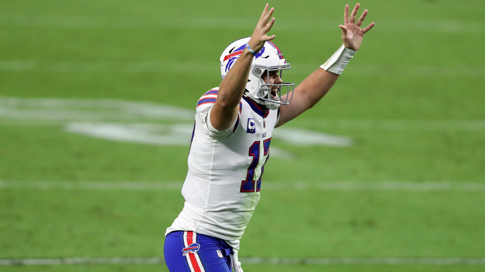 Buffalo Bills quarterback Josh Allen could be in for a massive week against the Seattle Seahawks. (Photo by Matthew Stockman/Getty Images)