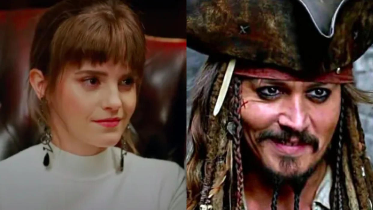  Emma Watson and Johnny Depp. 