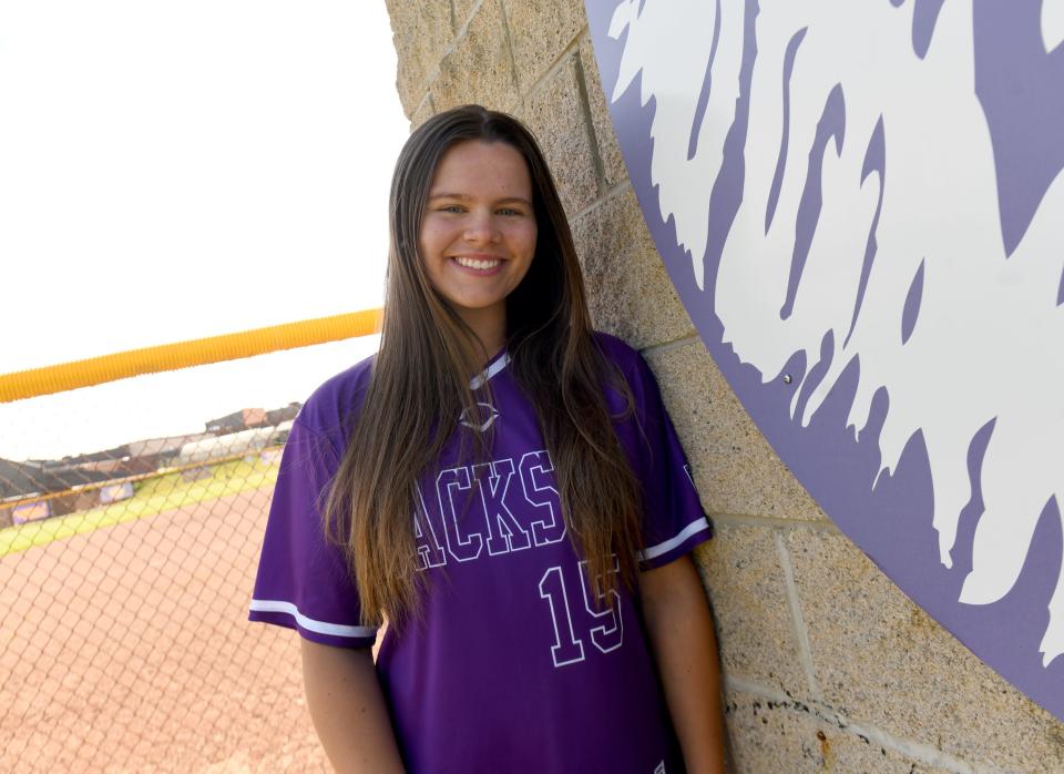 Julia Gossett, who recently graduated from Jackson High School, plans to play softball at Purdue University. She played pitcher and first base for the Polar Bears.