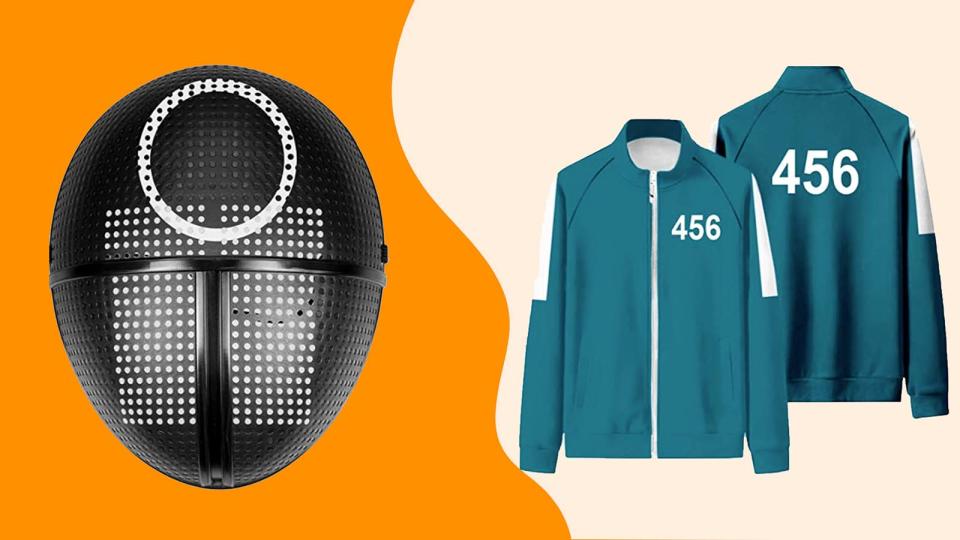 Pair this teal numbered tracksuit alongside a vented face mask for the perfect DIY 'Squid Game' Halloween costume.