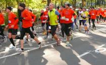 Runners who were planning to run in the New York City Marathon run through Central Park in Manhattan in an alternative marathon in New York, Sunday, Nov. 4, 2012. The official race was canceled because of Superstorm Sandy. (AP Photo/Cara Anna)