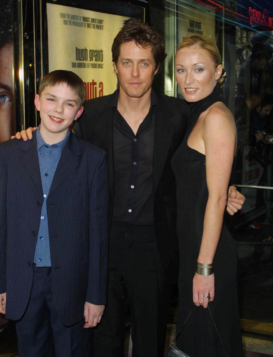 LONDON - APRIL 14: British actors Nicholas Hoult and Hugh Grant and Irish actress Victoria Smurfit attend the UK film premiere of 