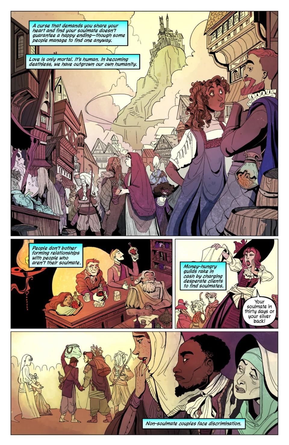 The Heart Hunter graphic novel preview page depicting the story of a curse