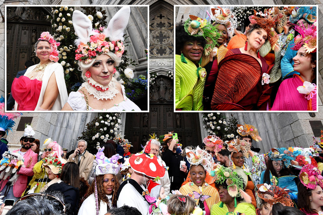 People at the NYC Easter Parade.