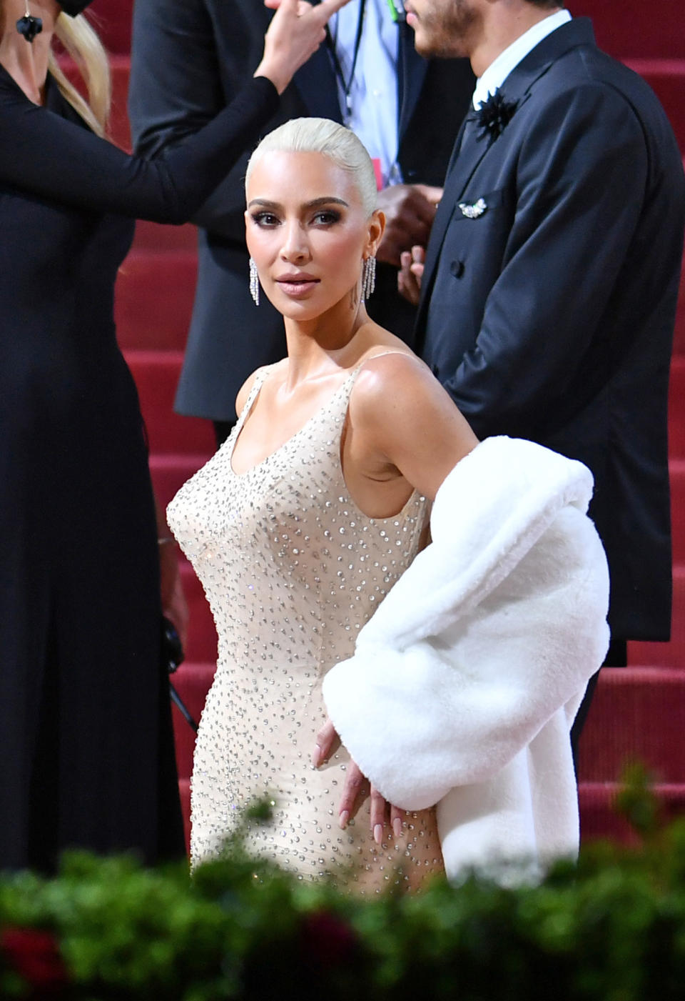 Kim Kardashian wearing Marilyn Monroe's dress at the 2022 Met Gala