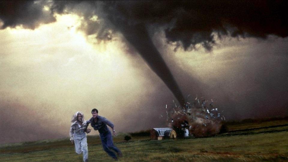 Helen Hunt and Bill Paxton in 1996's Twister. (Alamy)