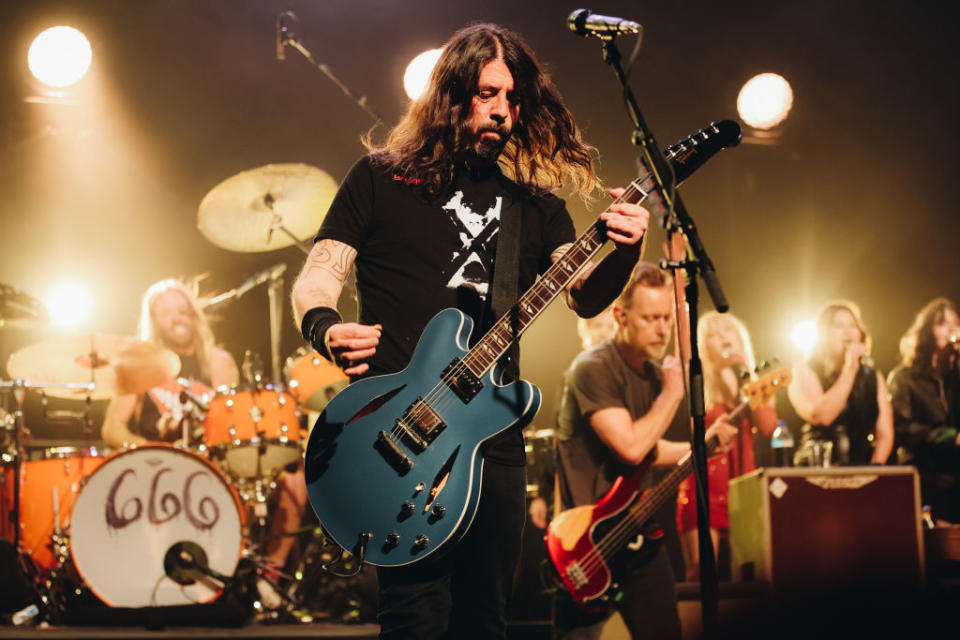 Dave Grohl performs with Foo Fighters on February 16 at the Fonda Theatre in Hollywood, Calif. (Photo by Rich Fury/Getty Images)