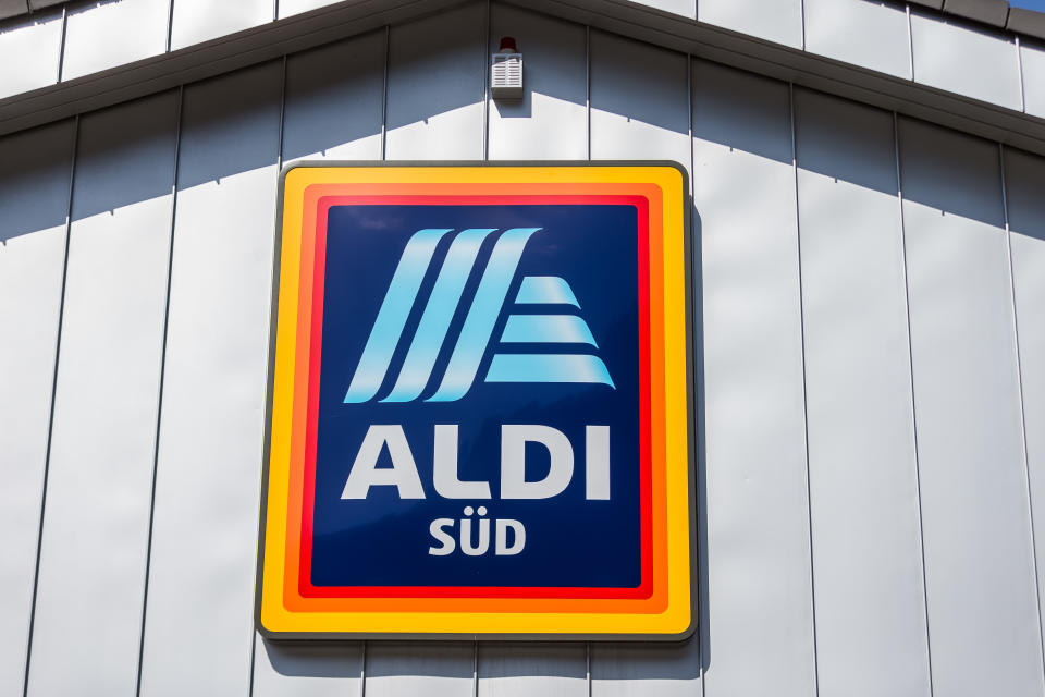 ULM, GERMANY - MARCH 22: (BILD ZEITUNG OUT) The logo of the discounter ALDI SUED is on the facade of an Aldi Sued store seen on March 22, 2020 in Ulm, Germany. (Photo by Harry Langer/DeFodi Images via Getty Images)