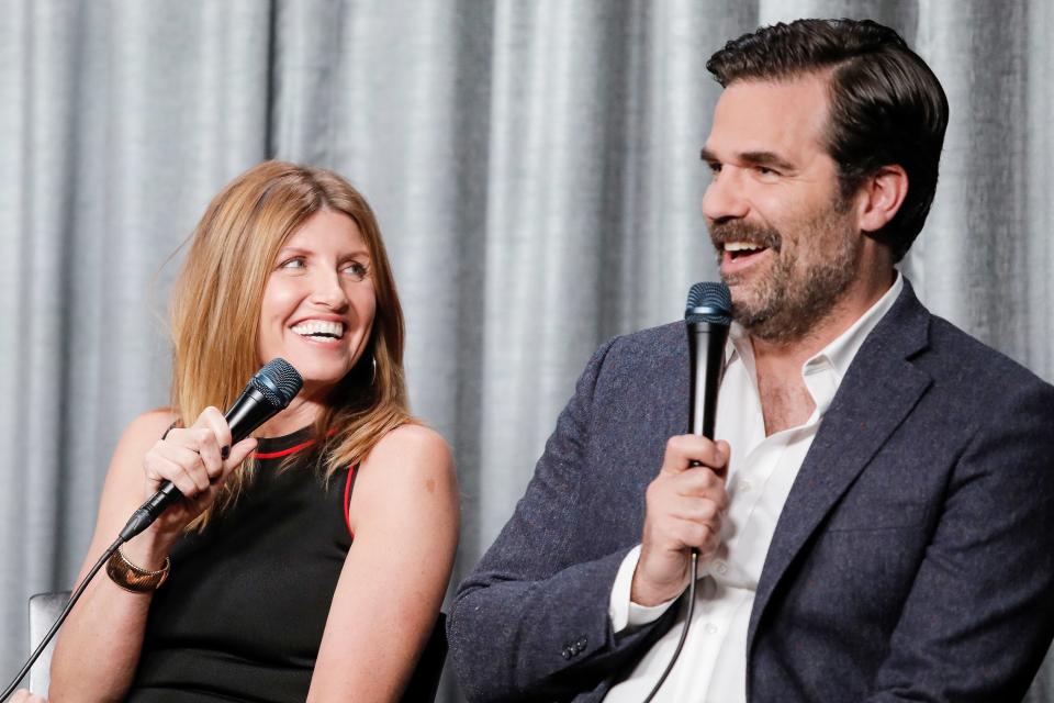 Writers and costars Sharon Horgan and Rob Delaney chat about their TV series <em>Catastrophe</em> during the SAG-AFTRA Foundation conversations series on Wednesday in L.A.