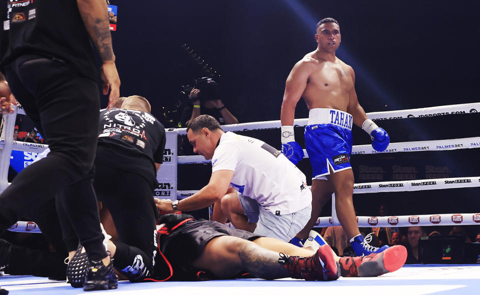 Tevita Pangai Jr, pictured here in the boxing ring.