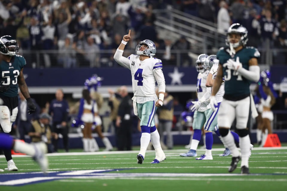 Dak Prescott threw the Cowboys into trouble at times, but he found Amari Cooper for big plays when it mattered most to lift Dallas toward its fifth straight victory. (Getty Images)