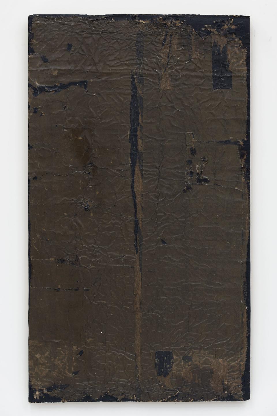 network #0, 2017
Paper, tar, and resin on canvas
58 1/2 x 33 1/4 x 1 1/4 inches
