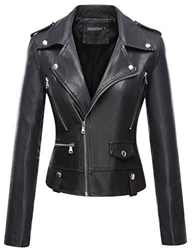 4) Faux Leather Coat