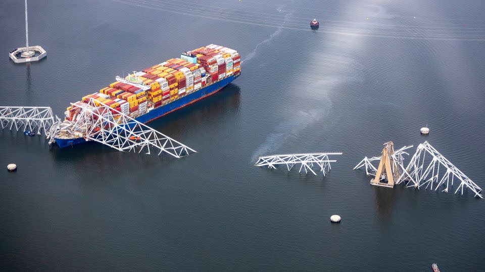 The cargo ship DALI reported power issues shortly before striking the Key Bridge, Maryland Gov. Wes Moore said. - Tasos Katopodis/Getty Images