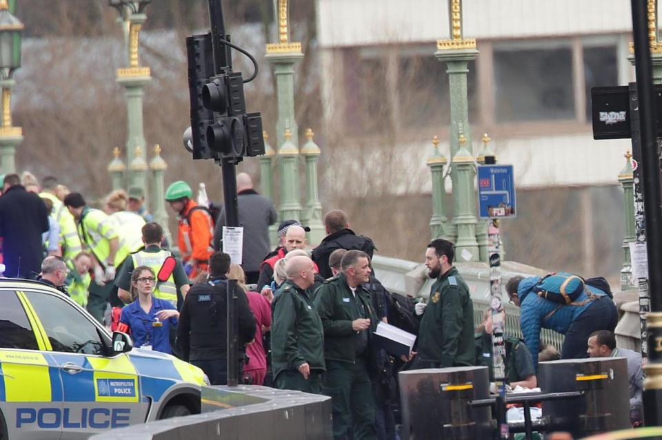 Emergency services swarm Westminster Bridge (Yui Mok/PA)