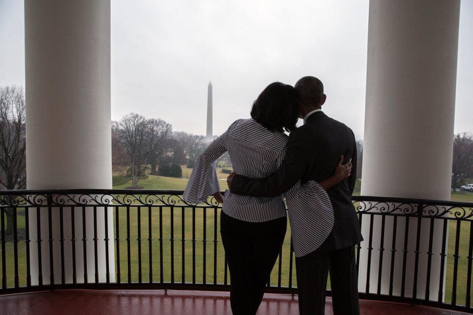Michelle Obama tweets out a photo on 18 January 2017 'Being your First Lady has been the honor of a lifetime. From the bottom of my heart, thank you. -mo (@FLOTUS)