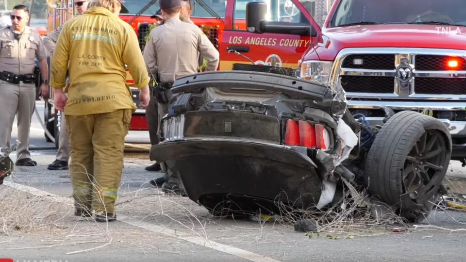 Ford Mustang Splits In Half In Horror Crash