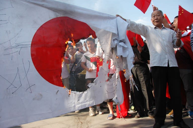 內地反日怒火愈燒愈烈，超過八十五個城市連續第二天有大規模反日示威。(法新社圖片)