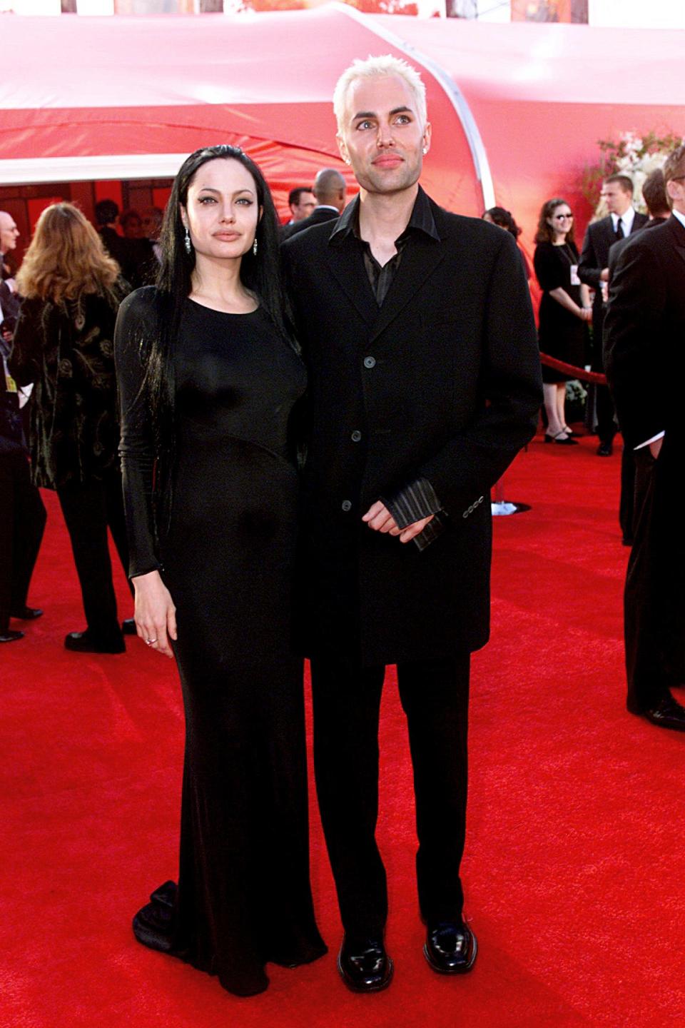 Angelina Jolie and her brother James Haven arrive at the 72nd annual Academy Awards in April 2000.