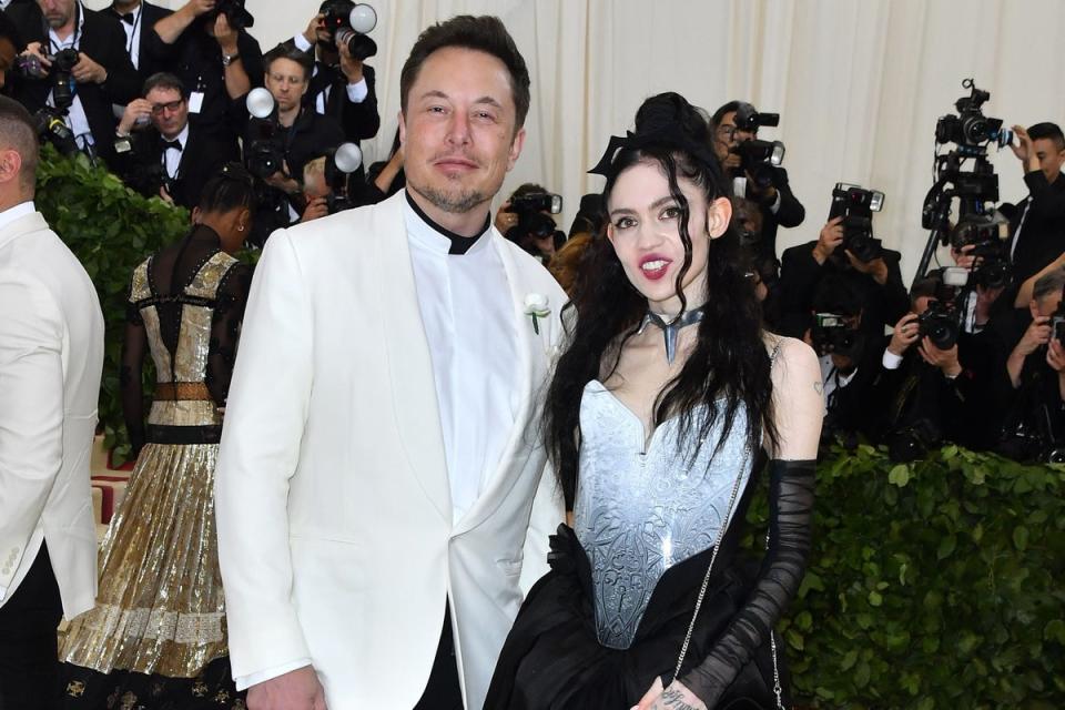 Elon Musk and Grimes arrive for the 2018 Met Gala in 2018 (AFP via Getty Images)