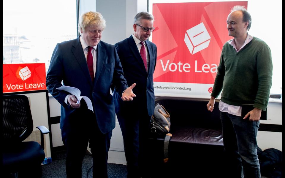 Boris Johnson, Michael Gove and Dominic Cummings all worked together on the Vote Leave campaign - Andrew Parsons