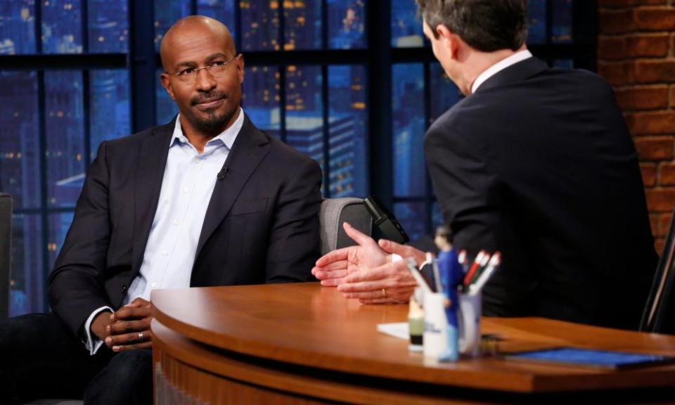 Van Jones during an interview with late-night host Seth Meyers.