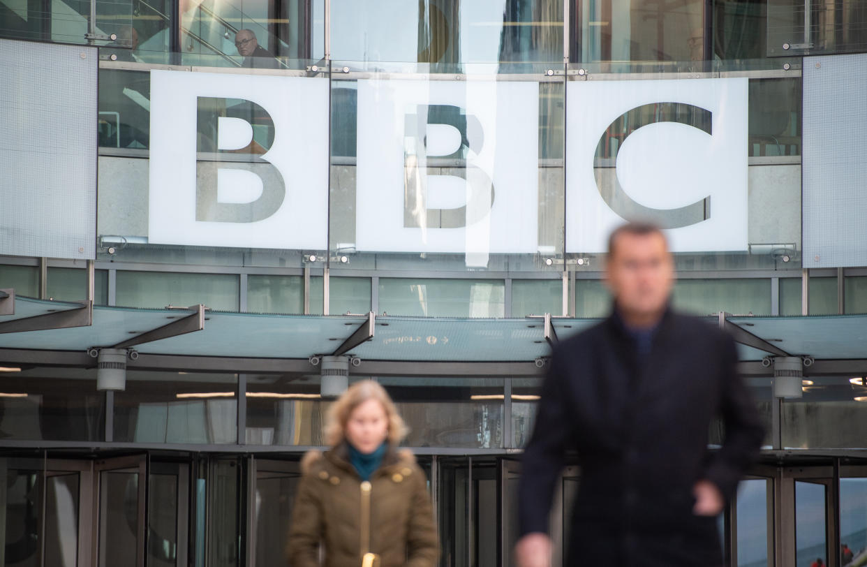 A general view of BBC Broadcasting House, at Portland Place, London, following BBC Director General Tony Hall's announcement that he intends to step down in the summer. (Photo by Dominic Lipinski/PA Images via Getty Images)