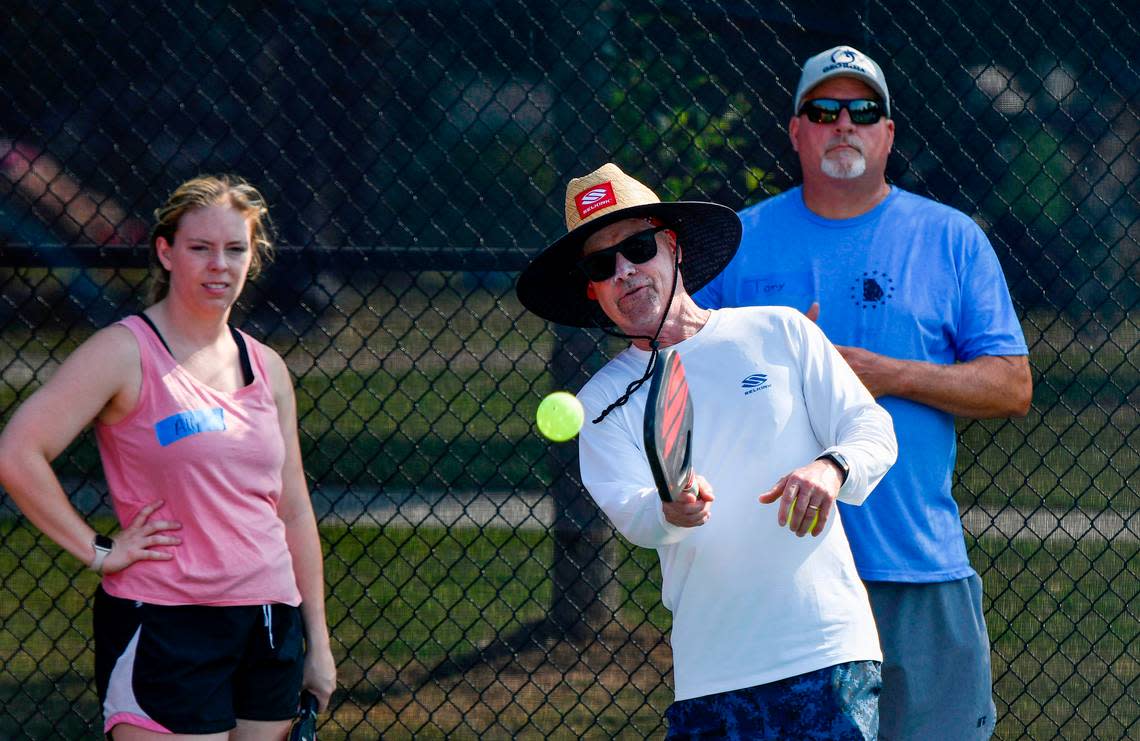 Macon Pickleball Association president Paul Midkiff teaches a Pickleball 101 class at the Tattnall Square Pickleball Center Jason Vorhees/The Telegraph