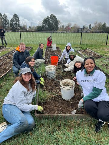 <p>Credera</p> In April, as part of Green Week, Credera employees in Denver prepped 16 garden beds for middle school students to use for sustainability and gardening curriculum that partner SustainEd Farms provides during school hours.