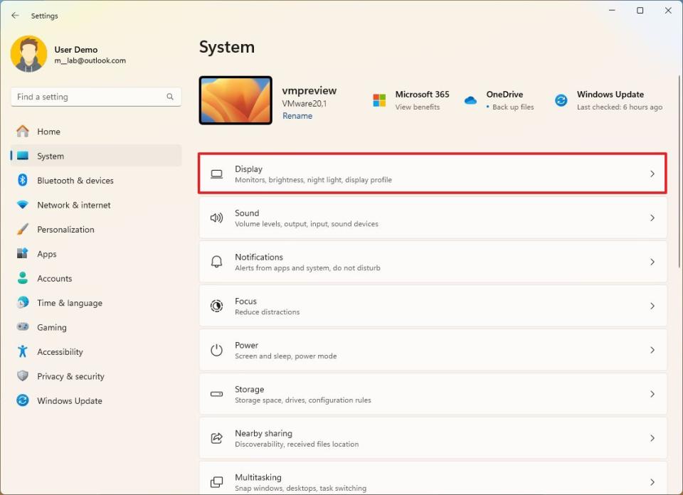 Windows 11 display settings