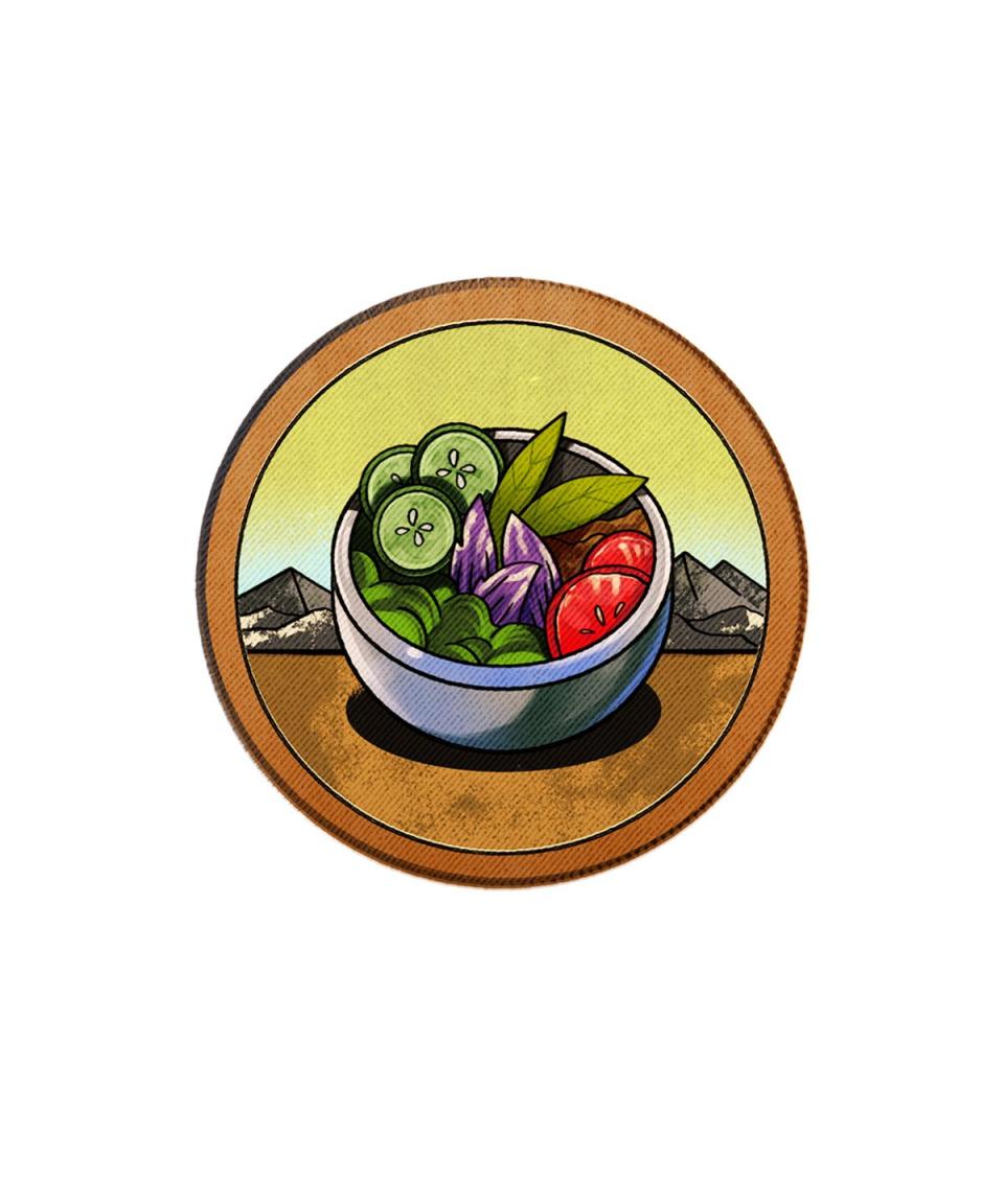 badge of bowl with vegetables