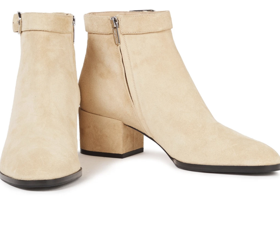 SERGIO ROSSI Ankle Boots aus Veloursleder mit Schnalle