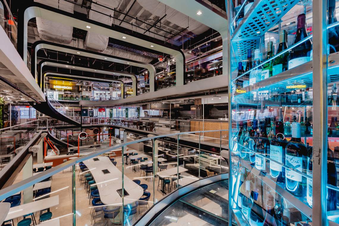 A view from the second floor wine tower at Julia & Henry’s food hall. The Louis Collection