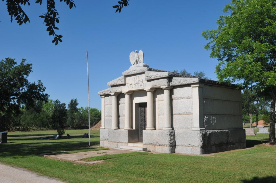 Constructed 100 years ago, the massive Lillis Morgan family mausoleum in Rosemont Cemetery contains 32 burial crypts.