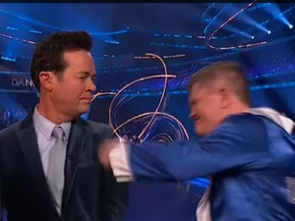 Ricky Hatton ‘punches’ Stephen Mulhern on ‘Dancing on Ice’ (ITV)