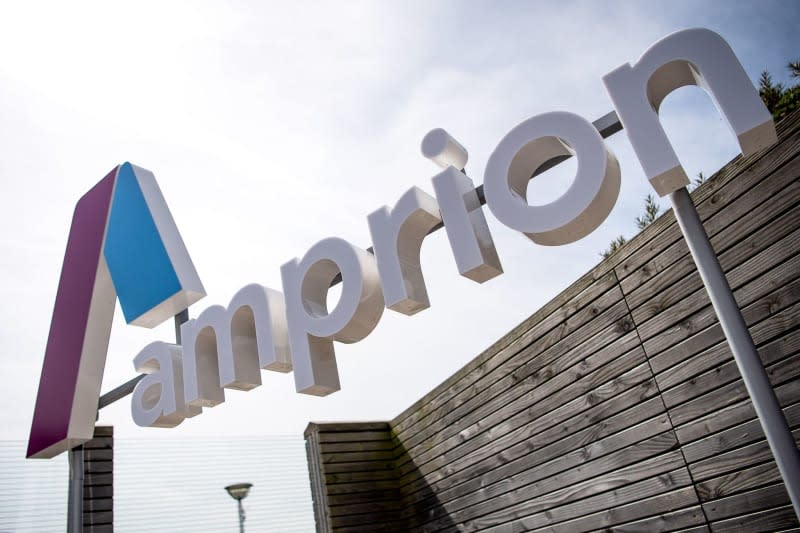 A genarl view of the logo and lettering of the company "Amprion". German electricity grid operator Amprion more than doubled investments last year and is making good progress with expanding transmission connections, the company's top executive said on Thursday. Sina Schuldt/dpa