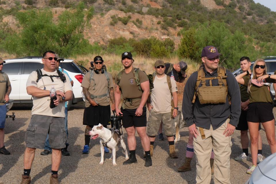 Hikers prepare for a 10-mile" Memorial Day Hike" at Palo Duro Canyon in this May 2022 file photo.