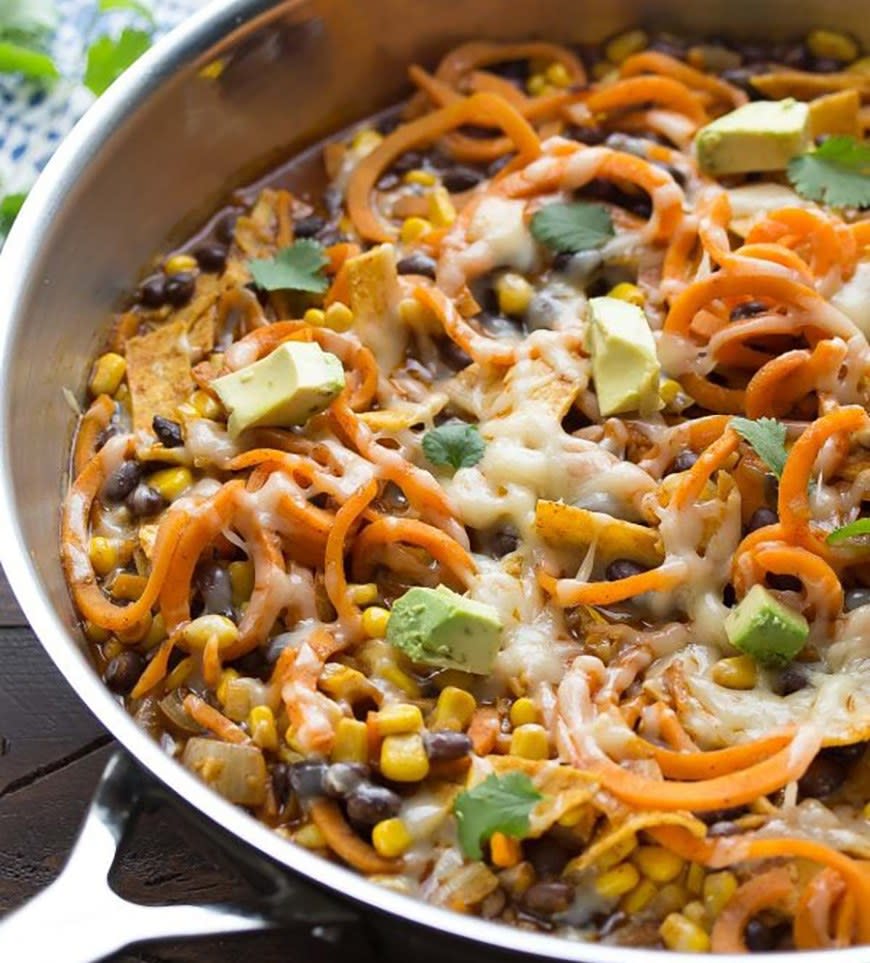 Spiralized Sweet Potato Enchilada from Sweet Peas and Saffron