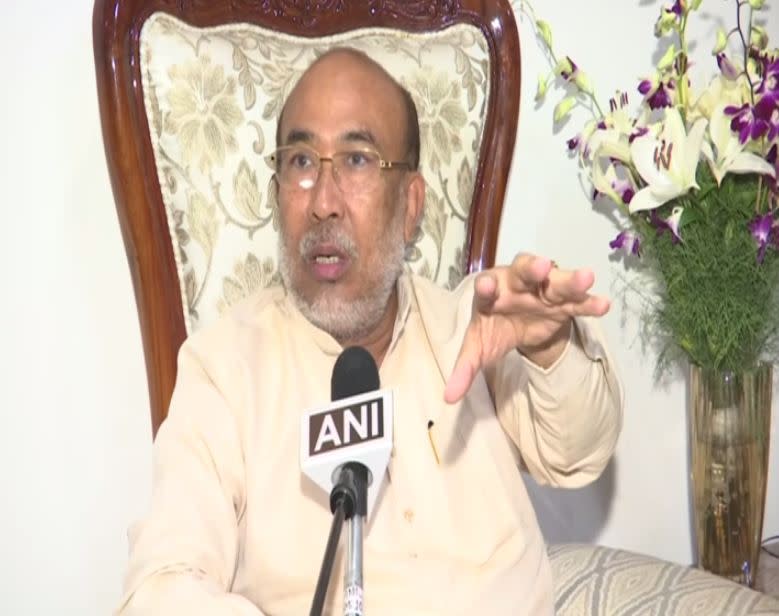 Manipur Chief Minister N Biren Singh during an exclusive interview with ANI on Friday. [Photo/ANI]