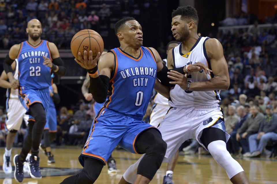 Russell Westbrook’s brilliance has dominated regular-season storylines. (AP)